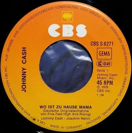 Johnny Cash - Wo Ist Zu Hause Mama