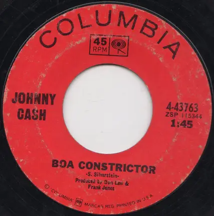 Johnny Cash - Bottom Of A Mountain / Boa Constrictor