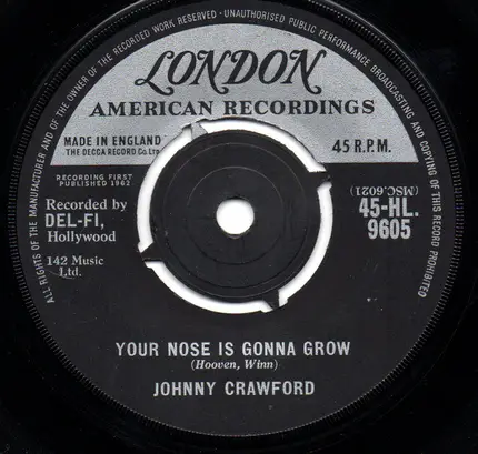 Johnny Crawford - Your Nose Is Gonna Grow / Something Special