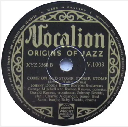 Johnny Dodds' Black Bottom Stompers - After You've Gone / Come On And Stomp, Stomp, Stomp