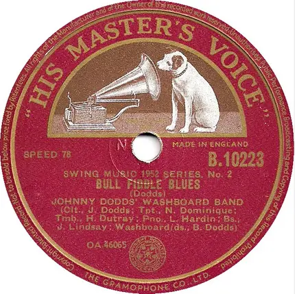 Johnny Dodds Washboard Band - Blue Washboard Stomp / Bull Fiddle Blues