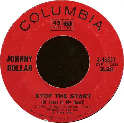 Johnny Dollar - Stop The Start (Of Tears In My Heart)
