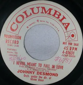 Johnny Desmond - I Never Meant To Fall In Love / Eighth Wonder Of The World