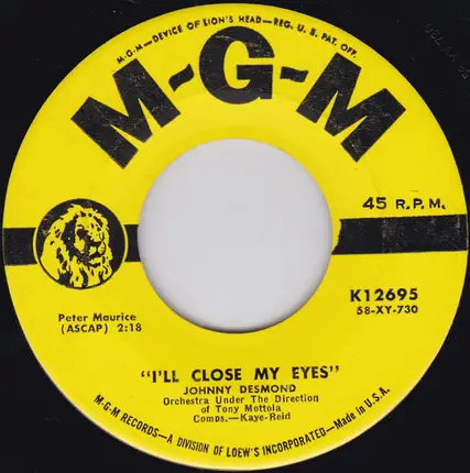 Johnny Desmond - I'll Close My Eyes / The Hot Cha Cha