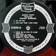 LP - Johnny Desmond - Dance Party Featuring Johnny Desmond - Mono