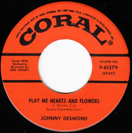 Johnny Desmond - I'm So Ashamed / Play Me Hearts And Flowers (I Wanna Cry)