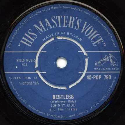 Johnny Kidd & The Pirates - Magic Of Love / Restless