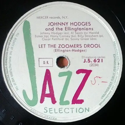 Johnny Hodges And The Ellingtonians - Searsy's Blues / Let's The Zoomers Drool