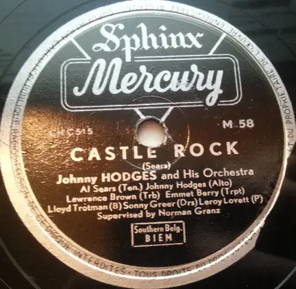 Johnny Hodges And His Orchestra - Jeep's Blues / Castle Rock