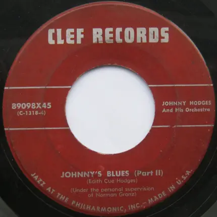 Johnny Hodges And His Orchestra - Johnny's Blues