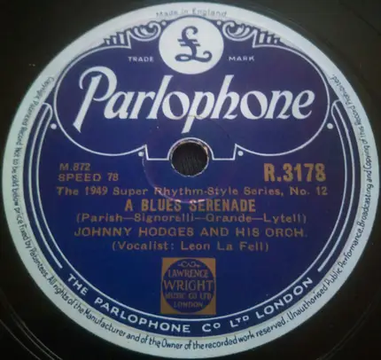 Johnny Hodges And His Orchestra - Lost In Meditation / A Blues Serenade