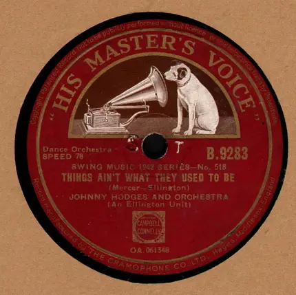 Johnny Hodges And His Orchestra - Squaty Roo / Things Ain't What They Used To Be