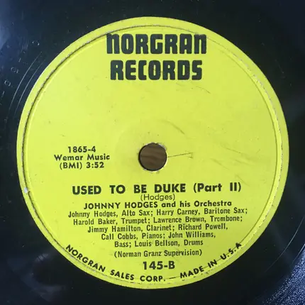 Johnny Hodges And His Orchestra - Used to Be Duke