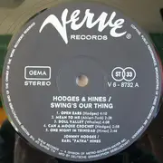 LP - Johnny Hodges & Earl Hines - Swing's Our Thing