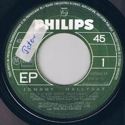 Johnny Hallyday Avec The Blackburds - Noir C'est Noir / La Génération Perdue