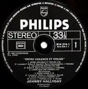 LP - Johnny Hallyday - Entre Violence Et Violon