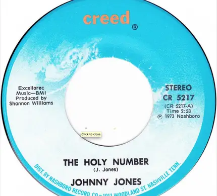 Johnny Jones - The Holy Number / Touch The Hem Of His Garment