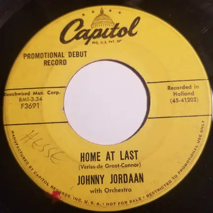 Johnny Jordaan - Home At Last / It's Grand To Be In Love