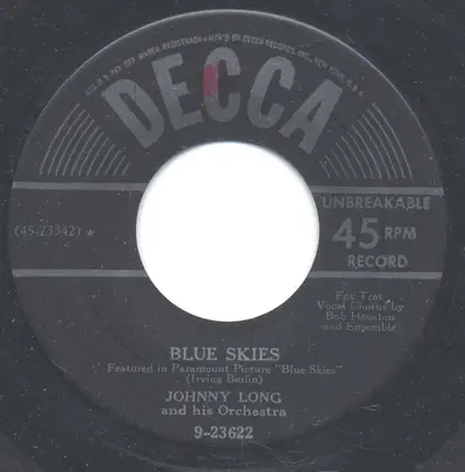 Johnny Long And His Orchestra - In A Shanty In Old Shanty Town / Blue Skies