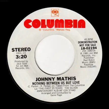 Johnny Mathis - Nothing Between Us But Love
