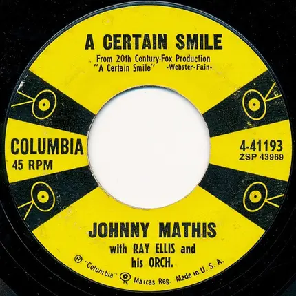 Johnny Mathis With Ray Ellis And His Orchestra - A Certain Smile