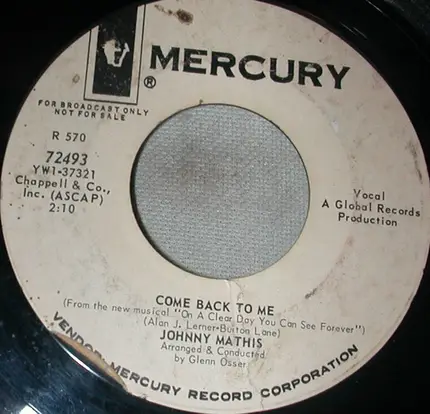 Johnny Mathis - On A Clear Day You Can See Forever