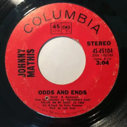 Johnny Mathis - For All We Know / Odds And Ends