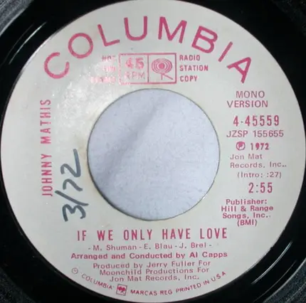 Johnny Mathis - If We Only Have Love