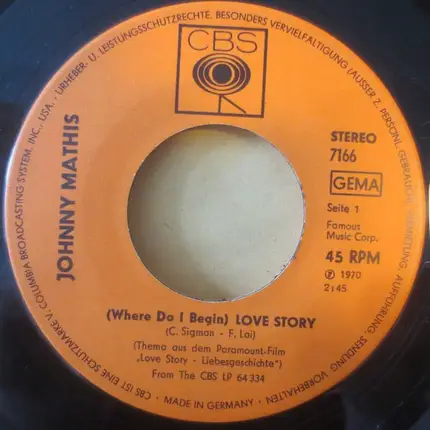 Johnny Mathis - Love Story (Where Do I Begin)