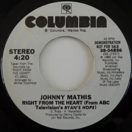 Johnny Mathis - Right From The Heart (From ABC Television's Ryan's Hope)