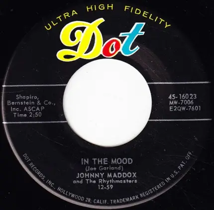 Johnny Maddox And The Rhythmasters - Cocoanut Grove / In The Mood