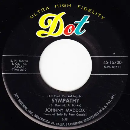 Johnny Maddox - Don't Get Around Much Anymore / (All That I'm Asking Is) Sympathy