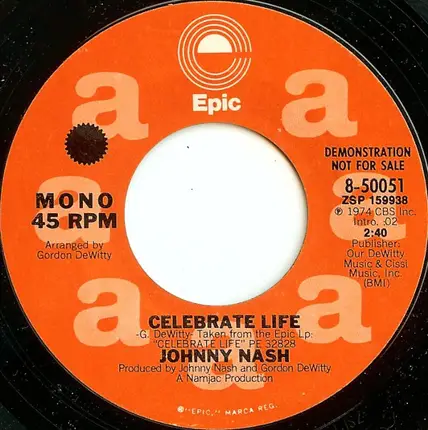 Johnny Nash - Celebrate Life