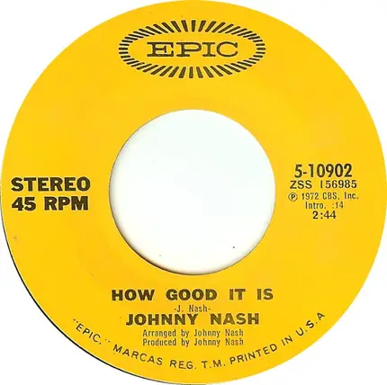 Johnny Nash - I Can See Clearly Now