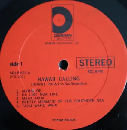 Johnny Poi And His Surfboarders - Hawaii Calling
