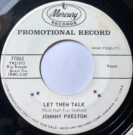 Johnny Preston - Let Them Talk / She Once Belonged To Me