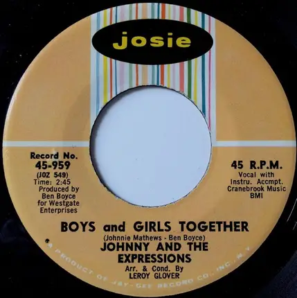 Johnny & The Expressions - Boys And Girls Together / Give Me One More Chance