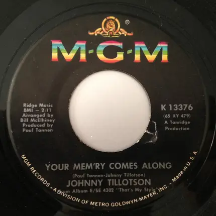 Johnny Tillotson - Heartaches By The Number