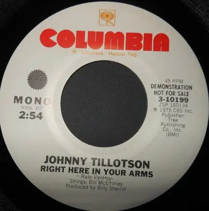 Johnny Tillotson - Right Here In Your Arms
