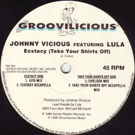 Johnny Vicious Featuring Lula - Ecstacy (Take Your Shirts Off)