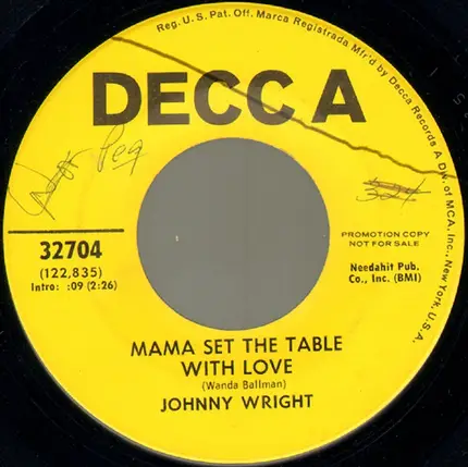 Johnny Wright - Love Everybody / Mama Set The Table With Love
