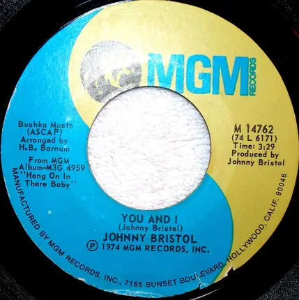 Johnny Bristol - You And I