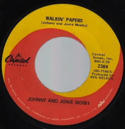 Johnny & Jonie Mosby - Just Hold My Hand / Walkin' Papers
