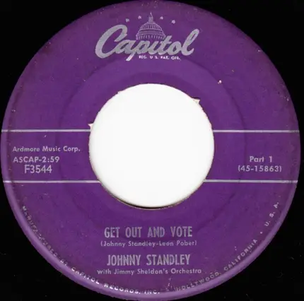 Johnny Standley With Jimmy Sheldon - Get Out And Vote