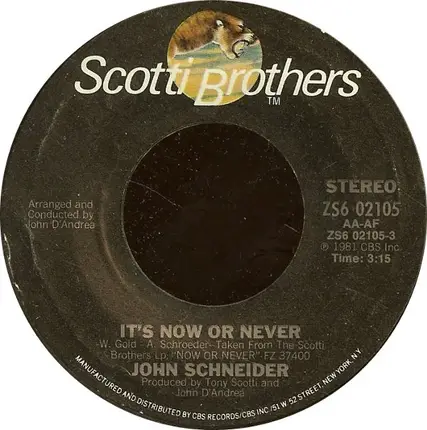 John Schneider - It's Now Or Never