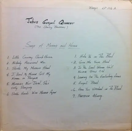 John's Gospel Quartet - Songs Of Mother And Home