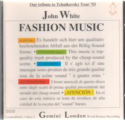 John White - Gemini London - Fashion Music