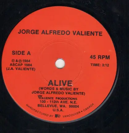 Jorge Alfredo Valiente - Alive / Don't Cry For me Argentina