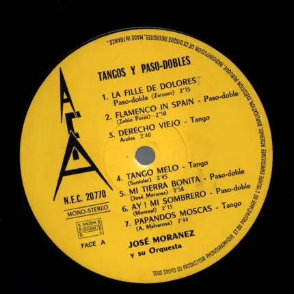 José Moranez Y Su Orquesta - Tango Y Paso-Dobles Vol. 1