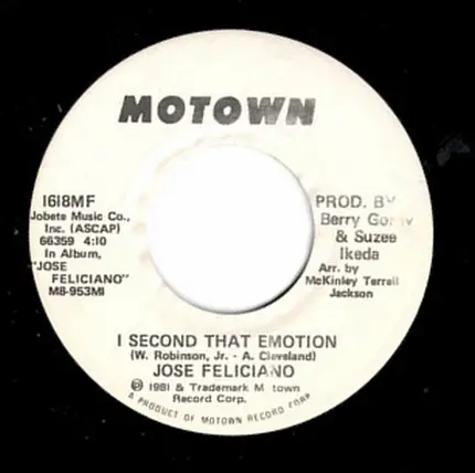 José Feliciano - I Second That Emotion